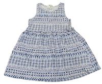 Modro-biele vzorované šaty H&M