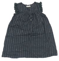 Tmavošedo-strieborné šaty s čipkou Zara