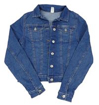 Modrá rifľová crop bunda Denim Co.