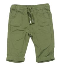 Khaki plátenné nohavice F&F