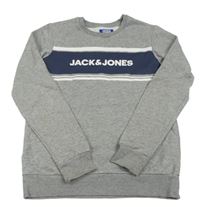 Sivo-tmavomodrá mikina Jack & Jones