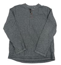 Tmavosivé melírované tričko s gombíky zn. C&A