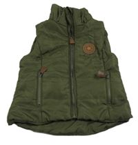 Tmavozelená šusťáková zateplená vesta Y.F.K.