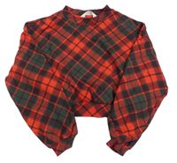 Červeno-tmavozelená ľahká crop mikina H&M