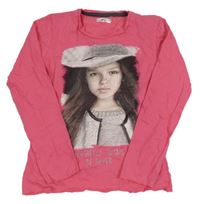 Ružové tričko s dívkou Pep&Co