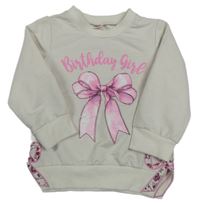 Smotanová mikina s mašlou a nápisom