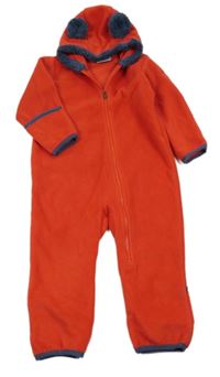 Červená fleecová kombinéza s kapucí Columbia