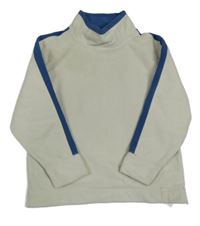 Světlebéžovo-tmavomodrá fleecová mikina Next