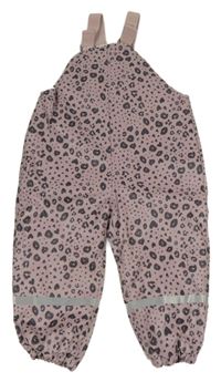 Starorůžové vzorované nepromokavé zateplené laclové kalhoty George