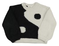 Černo-bílý crop svetr - jin a jang M&S