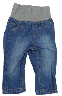 Modré rifle se šedým úpletovým pasem TOM TAILOR