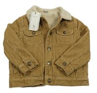 Nové - Hnědá manšestrová zateplená bunda Tu