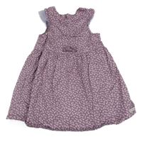 Fialové kvetované plátenné šaty Tom Tailor