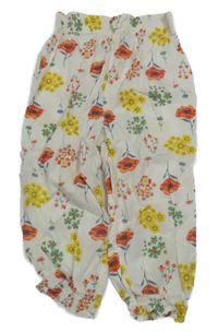 Bielo-farebné kvetované voľné é nohavice M&Co.