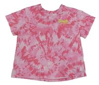 Ružové vzorované crop tričko s nápisom Next