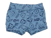 Modré bavlnené kraťasy so zvířaty H&M