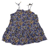 Černo-fialový květovaný top H&M