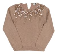 Ružový třptivý sveter s flitrami Primark