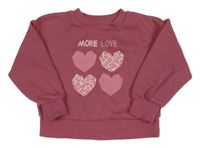 Ružová mikina so srdiečkami Primark