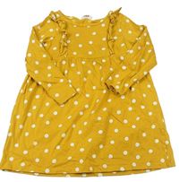 Žlté bodkovaná é bavlnené šaty s volánikmi H&M