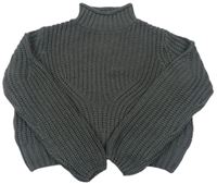Sivý crop sveter s rolákom Page One Young