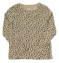 Béžovo-čierne vzorované tričko H&M