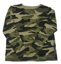 Béžovo-kaki-čierne army tričko Primark