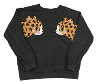 Tmavosivá mikina s leopardmi H&M