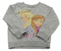 Šedá melírovaná mikina s Frozen Disney