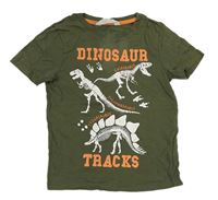 Khaki tričko s dinosury H&M
