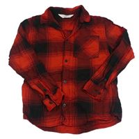Červeno-černá kostkovaná košile H&M