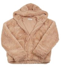 Staroružová kožušinová podšitá bunda s kapucňou H&M
