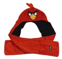Červená plyšová podšitá čapica so šálou Angry Birds George