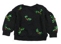 Čierna oversize mikina s flitrami Matalan