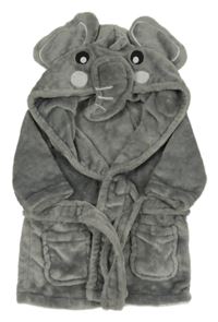Sivý chlpatý župan s kapucí - slon