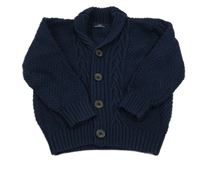 Tmavomodrý vzorovaný propínací svetr Next