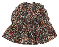 Čierne šaty s kvietkami Shien