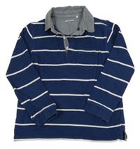 Tmavomodro-bílé pruhované mikinotriko s golierikom John Lewis