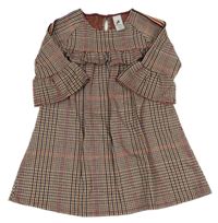 Barevné kostkované šaty s proužky a volánky C&A