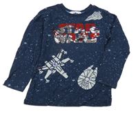 Tmavomodré tričko so Star Wars H&M