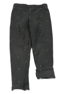 Tmavosivé zateplené legíny so srdiečkami Nutmeg