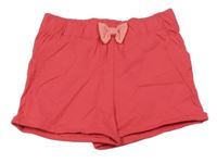 Žiarivě ružové teplákové kraťasy s mašlou Lupilu