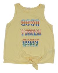 Vanilkový crop top s nápisom H&M