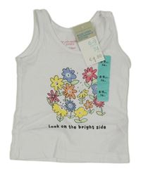 Nové - Biely top s kvietkami Primark