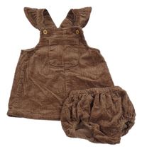 2set - Hnědé manšestrové šaty + kalhotky Zara