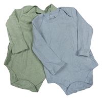 Nové - 2x Khaki + světlemodré žebrované body Tu