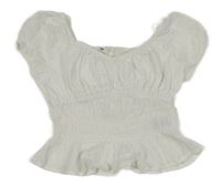 Biela vzorovaná žabičková crop blúzka H&M