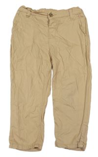 Béžové plátěné kalhoty H&M
