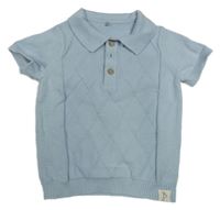 Světlemodré svetrové vzorované polo tričko George
