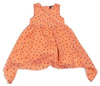 Neónově oranžové šifónové šaty s hviezdičkami Kiki&Koko